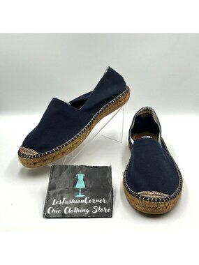NWOT Viscata Barceloneta Women's Navy Blue Canvas Espadrille  Shoes Sz 13.5 3561
